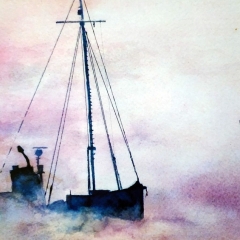 Bateau dans la brume