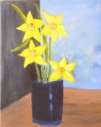 Gilles MATHE  Fleurs jaunes - Huile - 40X30