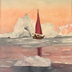 Voile-rouge-en-Arctique-n°-1