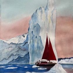 Voile-rouge-en-Arctique-n°-2