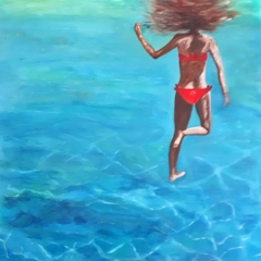 Piscine 80x100 cm Acrylique sur toile