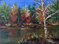 Lac en automne 30X40