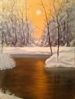 Lac sous la neige 40X50