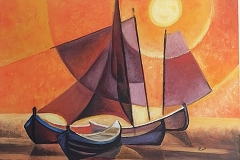 Les voiles reproduction Toffoli 30X40cm